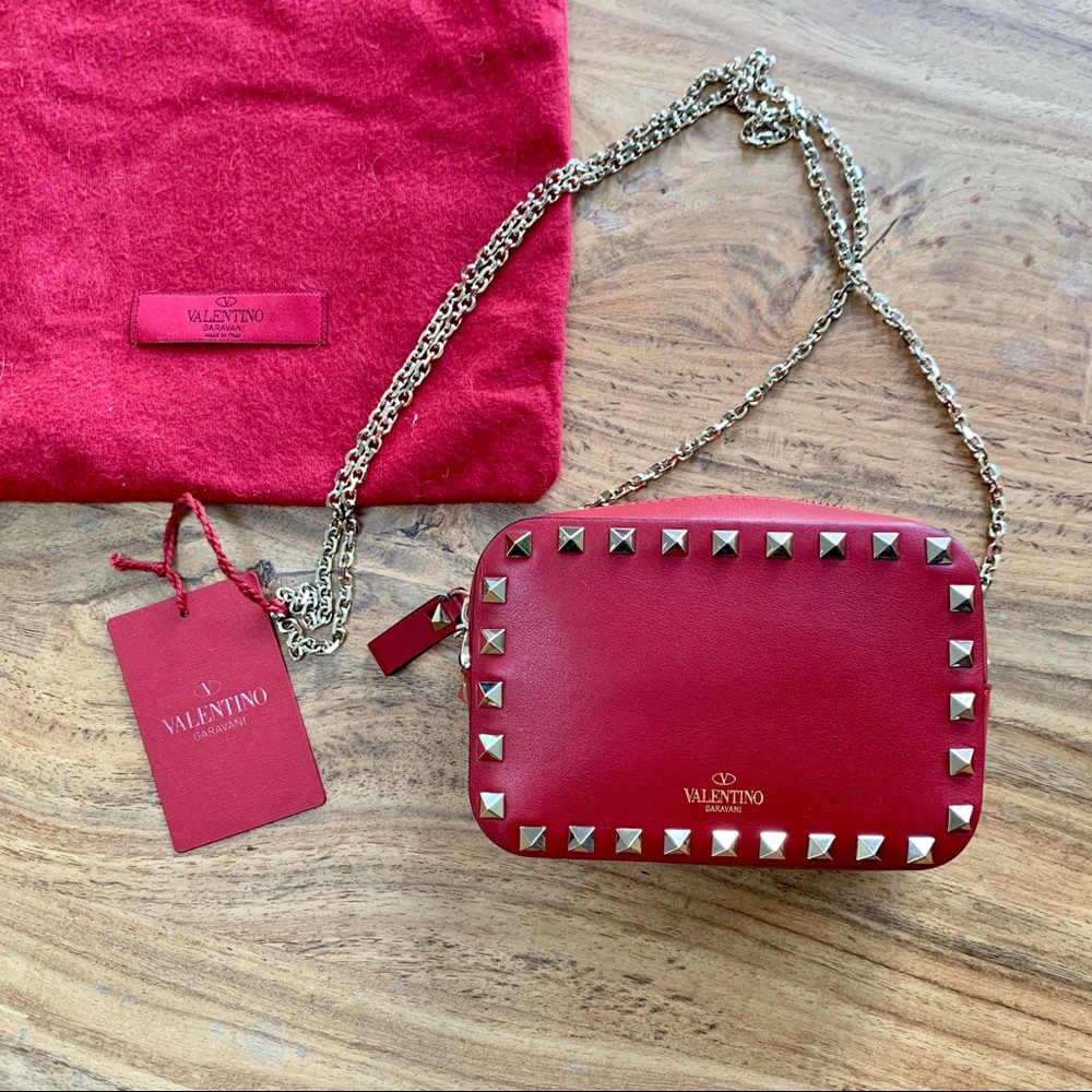Authentic Valentino Rockstud Mini Red Crossbody